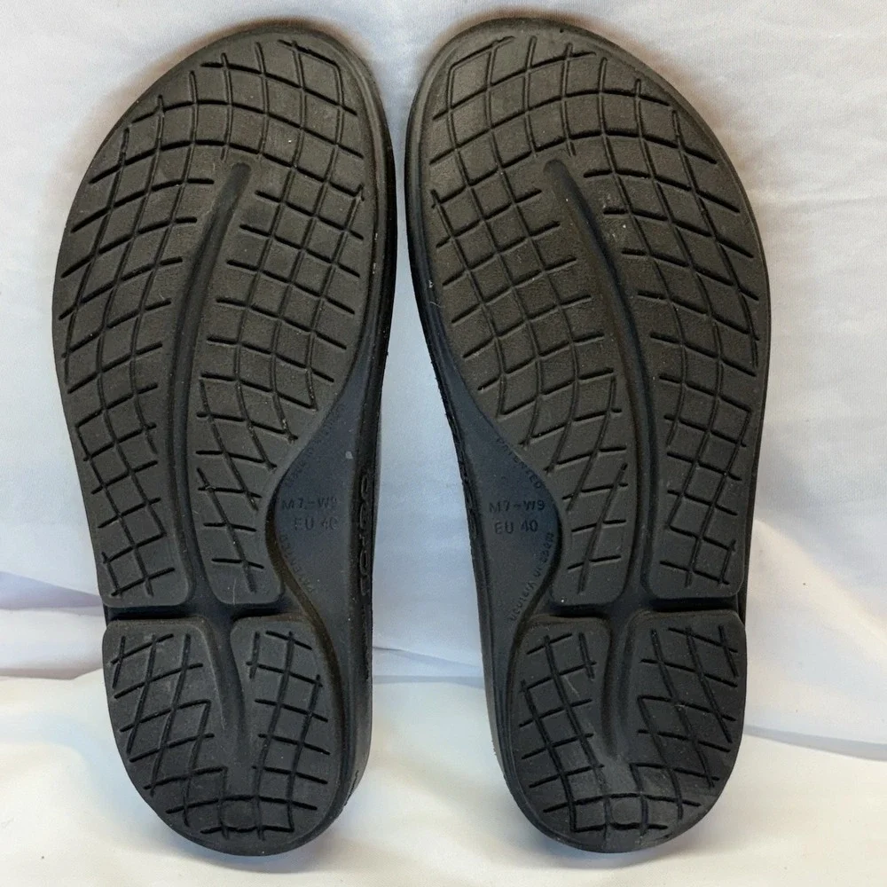 Oofos Sandals Ooahh Slides M 7 / W 9 EU 40 Beach Metallic Iridescent Calypso‎